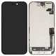LCD compatible with iPhone 16, (black, with frame, change glass)