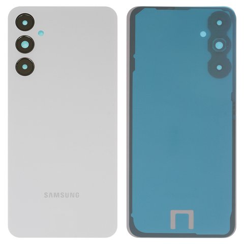 Panel trasero de carcasa puede usarse con Samsung A057 Galaxy A05s, blanco, con vidrio de cámara, silver