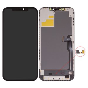 Pantalla LCD puede usarse con iPhone 12 Pro Max, negro, con marco, HC, sin microchip, OLED , DD OLED