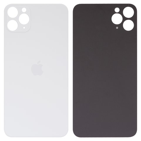 Panel trasero de carcasa puede usarse con iPhone 11 Pro Max, plateada, blanco, no es necesario desmontar la cámara, PRC, big hole, matte silver