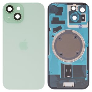 Panel trasero de carcasa puede usarse con iPhone 15, verde, con vidrio de cámara, HC