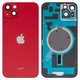 Panel trasero de carcasa puede usarse con iPhone 14 Plus, roja, con vidrio de cámara, HC, red
