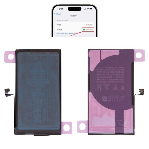 Batería puede usarse con iPhone 12, iPhone 12 Pro, Li ion, 3.83 V , 2815 mAh, sin mensaje de error, A2479 , genuine IC