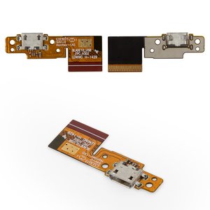 Шлейф для Lenovo B8000 Yoga Tablet 10, конектора зарядки, з компонентами