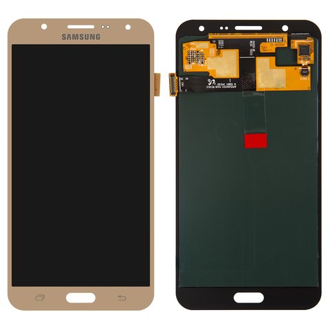 Дисплей для Samsung J700 Galaxy J7, золотистий, без рамки, Оригінал переклеєне скло 