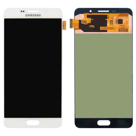 Дисплей для Samsung A710 Galaxy A7 2016 , белый, без рамки, Оригинал переклеено стекло 
