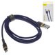 USB кабель Baseus Cafule, USB тип-A, Lightning, 100 см, 12 Вт, 2,4 А, синий, золотистый, #CALKLF-BV3