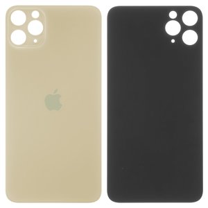 Задня панель корпуса для iPhone 11 Pro Max, золотиста, потрібно зняти скло камери, small hole, matte gold