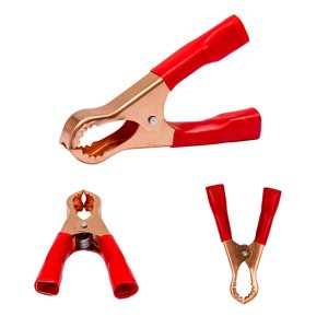 Затискач крокодил, 80 мм, червоний, 50A