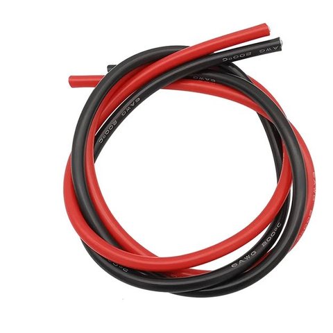 Провод в силиконовой изоляции 6AWG, 16 мм², 1 м, черный, UL3135