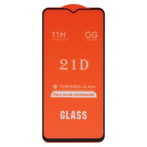 Защитное стекло для Realme C21Y, C25s, C25Y, совместимо с чехлом, Full Glue, без упаковки , черный, cлой клея нанесен по всей поверхности