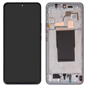 Дисплей для Xiaomi 12T, 12T Pro, серебристый, с рамкой, High Copy, OLED , 22081212UG, 22081212G, 22071212AG