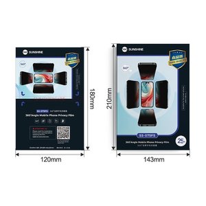Гідрогелева плівка Sunshine SS 075FS, Anti Peeping, 180 мм, 120 мм, 25 шт., 360°