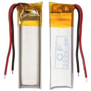 Акумулятор 350829, 28 мм, 8 мм, 2,9 мм, Li ion, 3,7 В, 50 мАг, з контролером