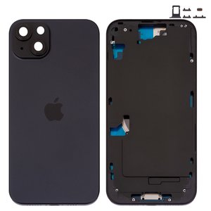 Корпус для iPhone 15 Plus, черный, с держателем SIM карты, с боковыми кнопками, Original PRC , EU version